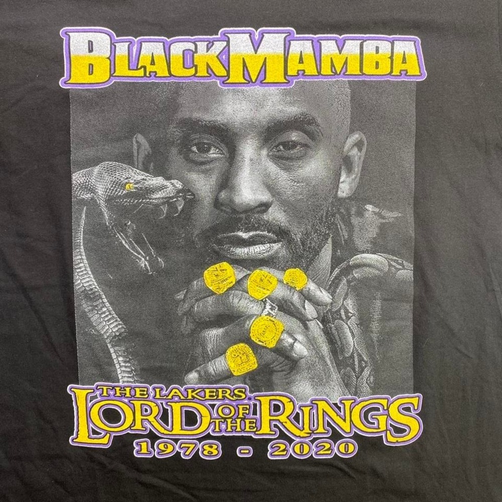 Kobe Bryant x LA Lakers Lord of the Rings RIP memorial tribute shirt